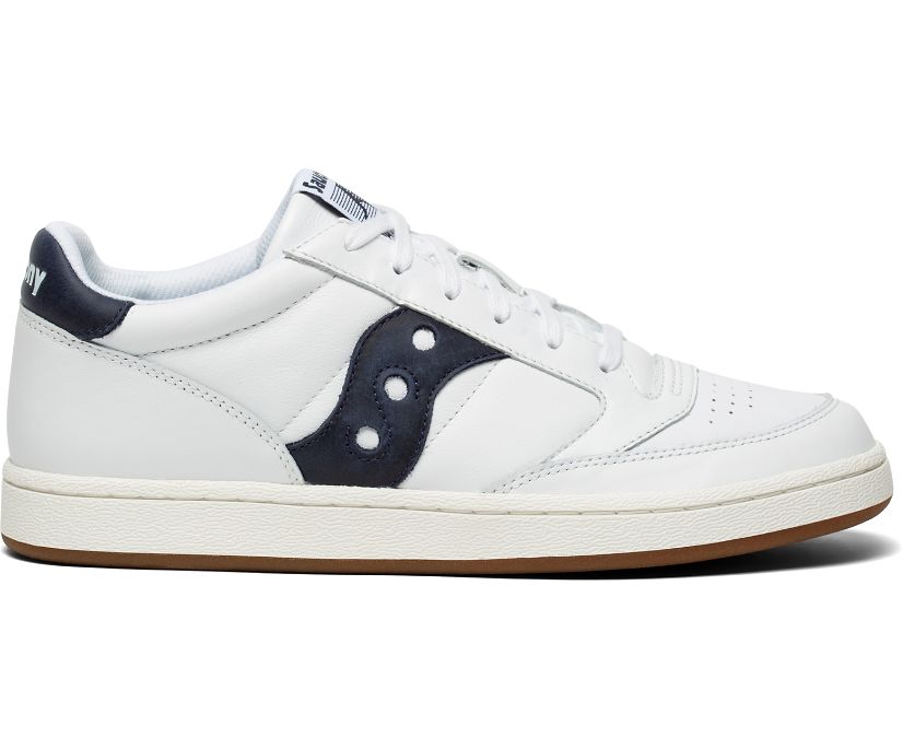 Men's Saucony Jazz Court Sneakers White Navy | UK-79154