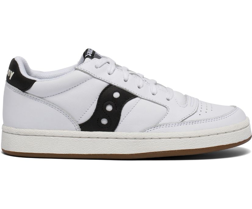 Men's Saucony Jazz Court Sneakers White Black | UK-83152