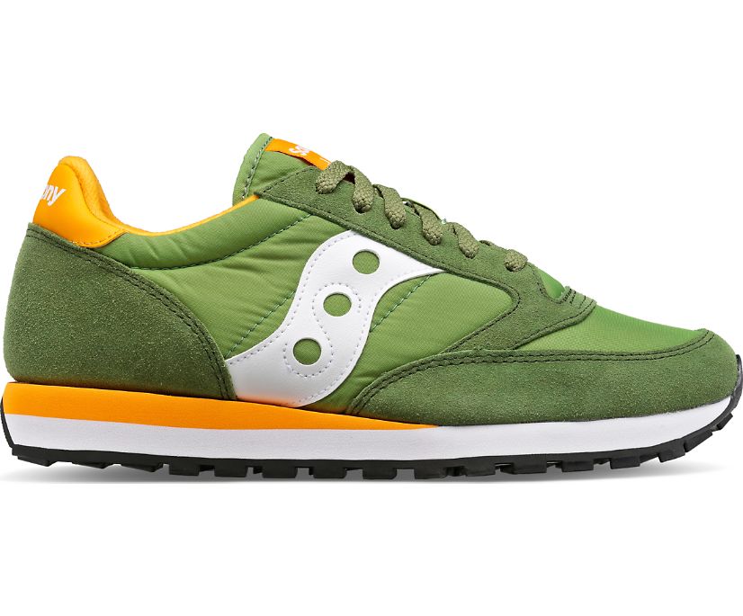 Men's Saucony Jazz Original Sneakers Green White Orange | UK-10294