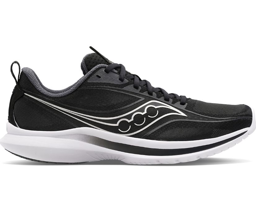 Men's Saucony Kinvara 13 Running Shoes Black Silver | UK-73965