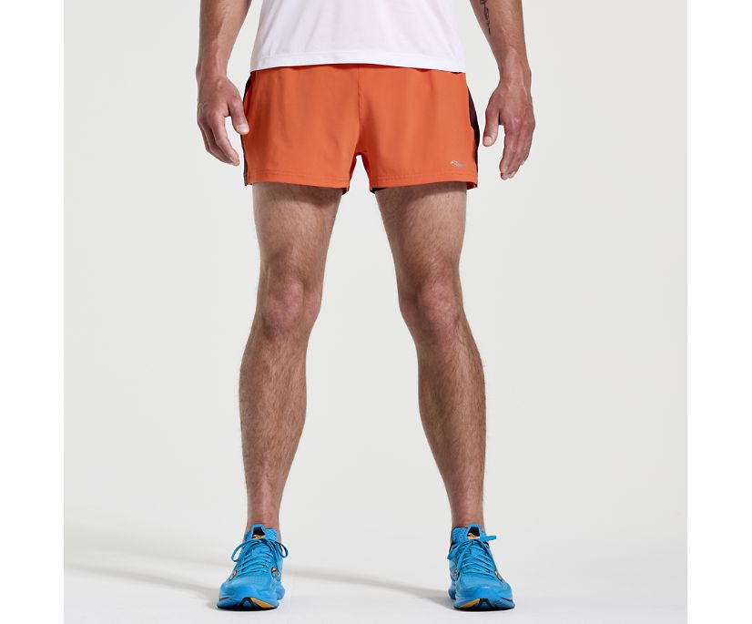 Men's Saucony Outpace 3" Short Orange | UK-13702