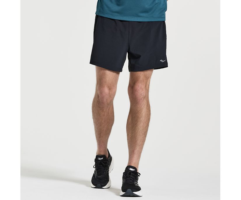 Men's Saucony Outpace 5" Short Black | UK-80231