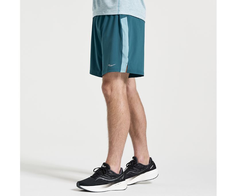 Men's Saucony Outpace 7" Short Peacock | UK-97201