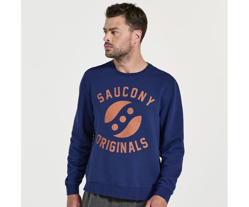 Men's Saucony Rested Crewneck Blue | UK-29681