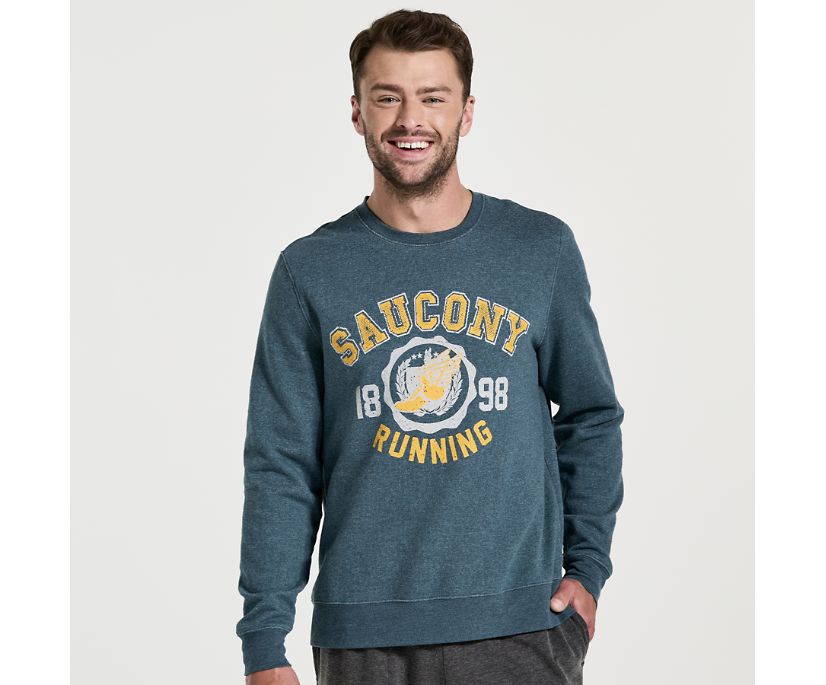 Men's Saucony Rested Crewneck Blue | UK-58076