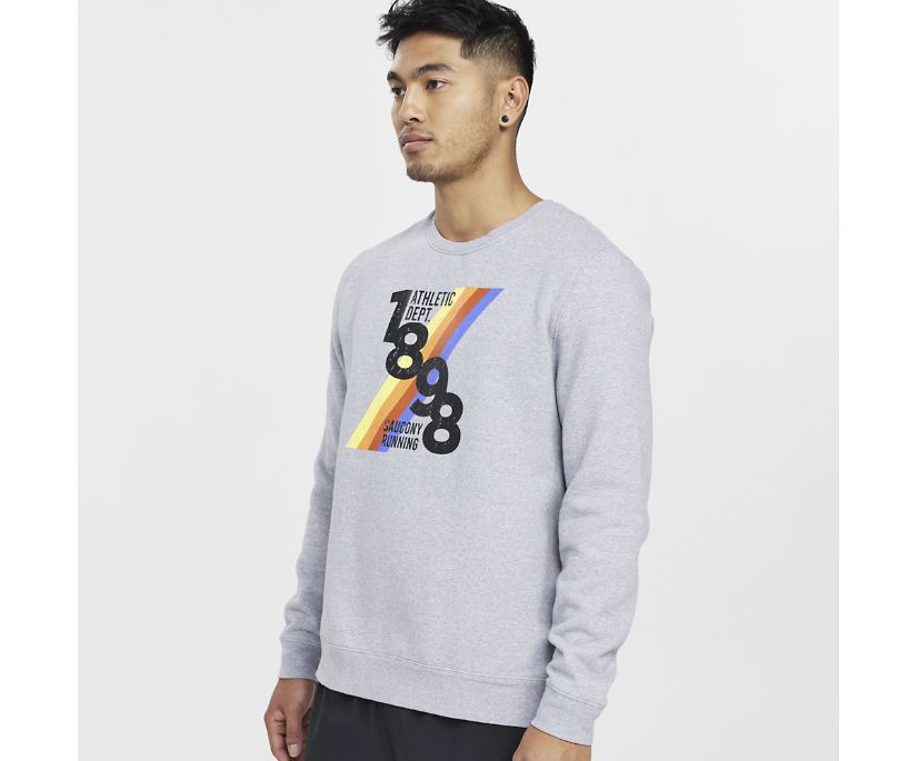 Men's Saucony Rested Crewneck Light Grey | UK-42653