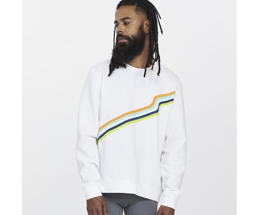 Men's Saucony Rested Crewneck White | UK-16732