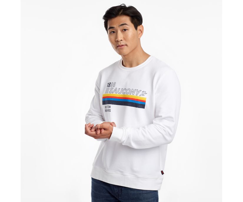 Men's Saucony Rested Crewneck White | UK-81706