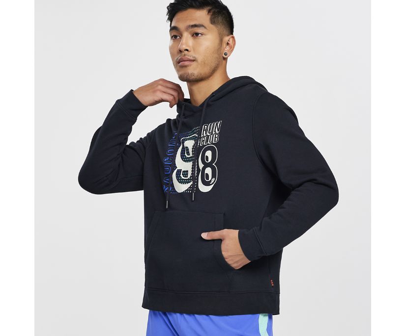 Men's Saucony Rested Hoodie Black | UK-30684