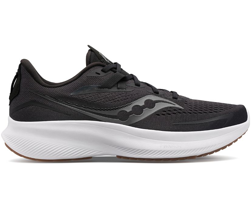 Men's Saucony Ride 15 Running Shoes Black | UK-32819