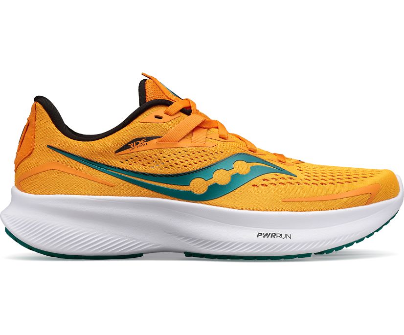 Men's Saucony Ride 15 Running Shoes Gold | UK-28460