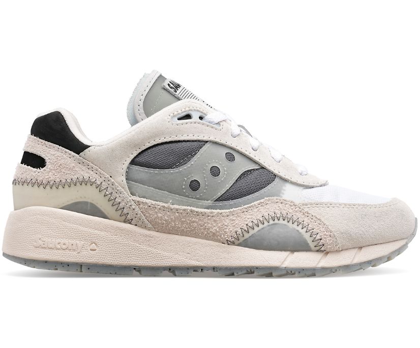 Men's Saucony Shadow 6000 Transparent Sneakers White Dark Grey | UK-69842