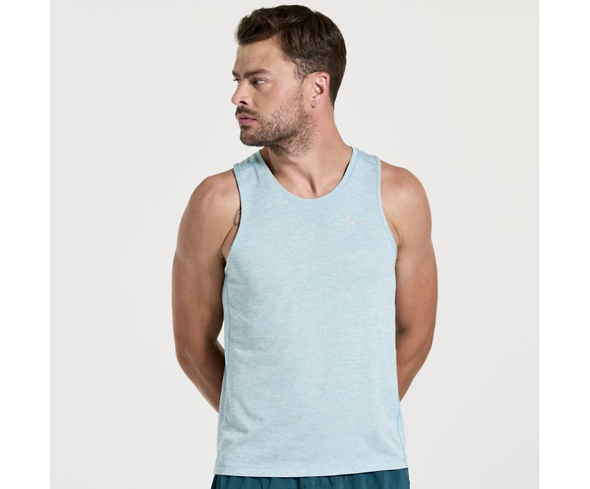 Men's Saucony Stopwatch Singlet Blue | UK-65970