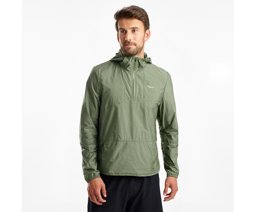 Men's Saucony Timberline Pullover Jackets Green | UK-56201