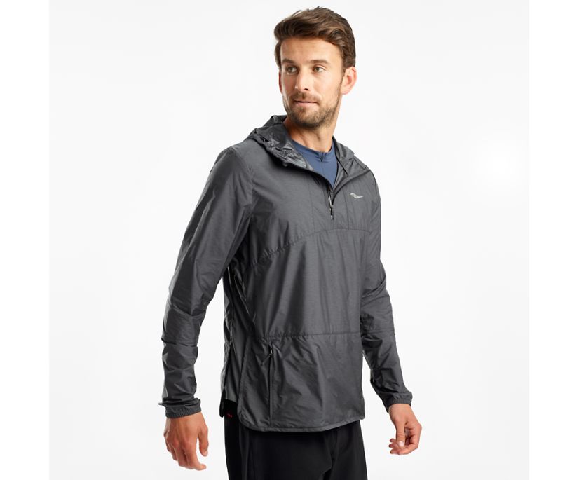 Men's Saucony Timberline Pullover Jackets Black | UK-83014