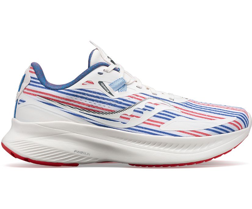 Women's Saucony Banner Guide 15 Walking Shoes White Red Blue | UK-62031