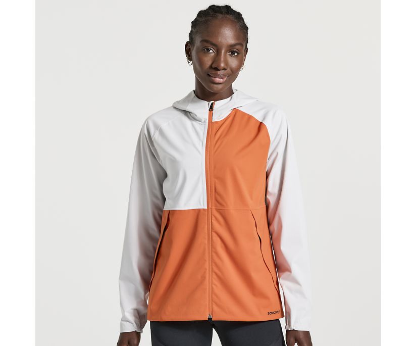 Women's Saucony Boulder Drizzle Jackets White Orange | UK-57649