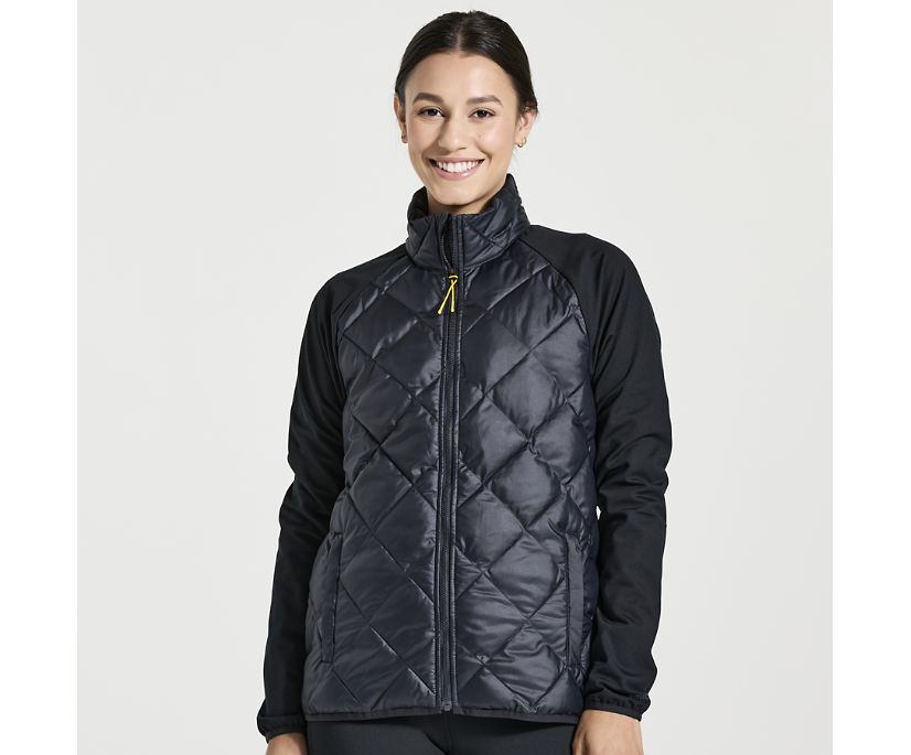 Women's Saucony Boulder Oysterpuff Jackets Black | UK-86059