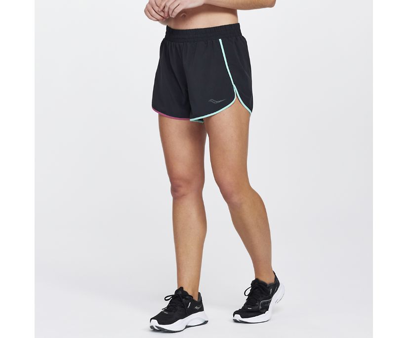 Women's Saucony Dash 4" Short Black | UK-76352