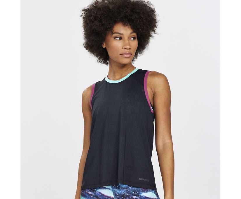 Women's Saucony Dash Tank Tank Black | UK-63214