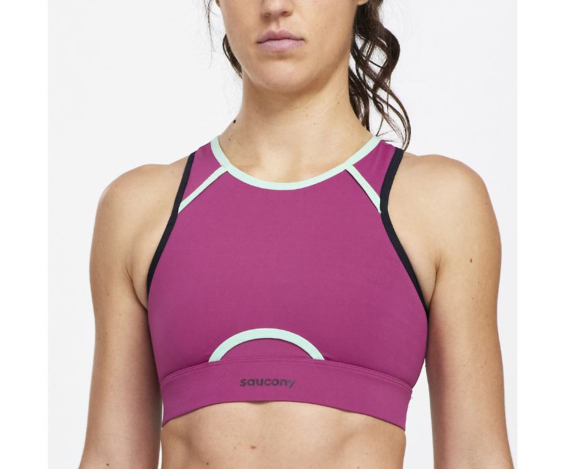 Women's Saucony Dash Top Running Bras Purple | UK-56841