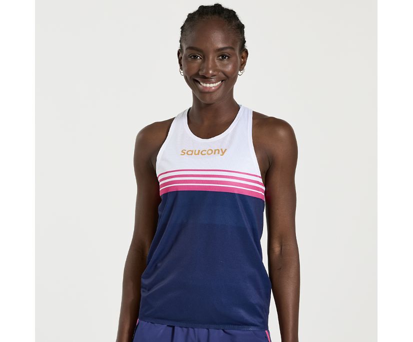 Women's Saucony Elite Singlet Blue | UK-35421