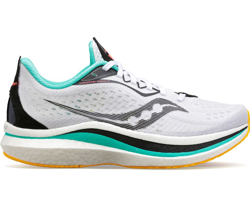 Women's Saucony Endorphin Speed 2 Running Shoes White | UK-76981