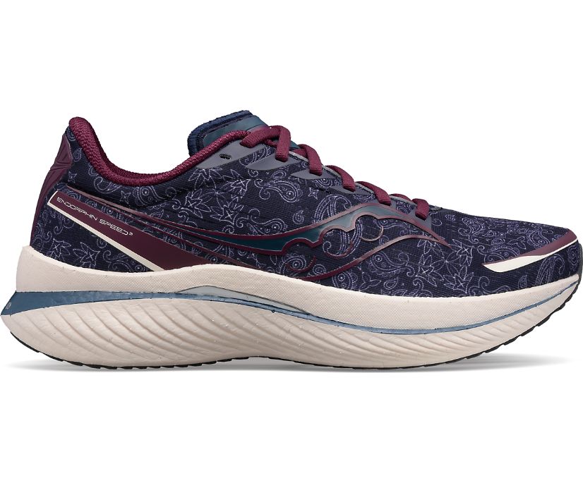 Women's Saucony Endorphin Speed 3 Northern Soul Running Shoes Navy | UK-16095