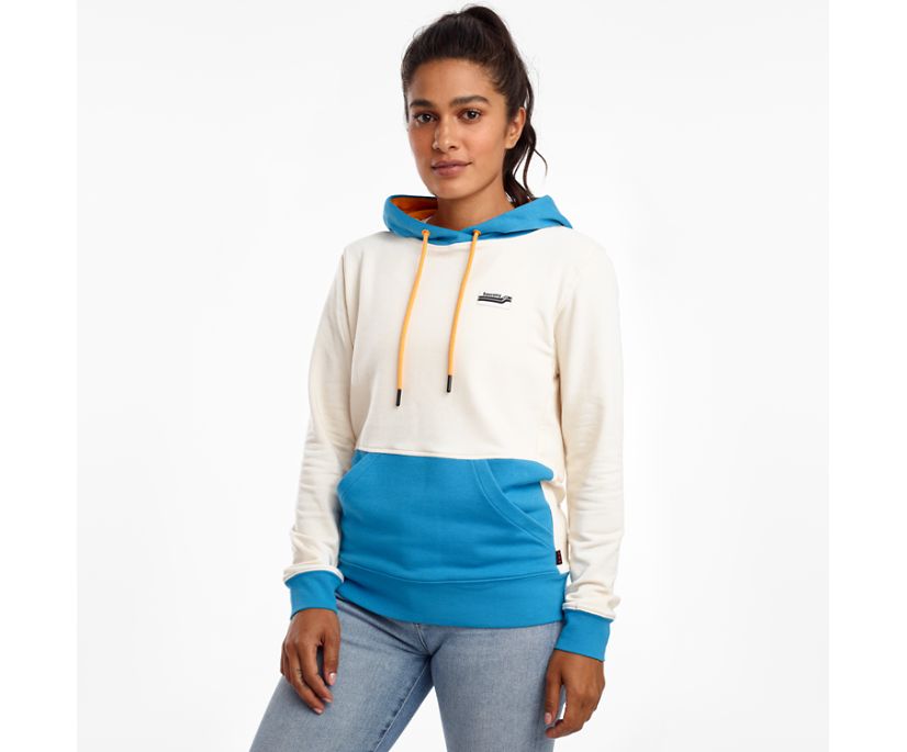 Women's Saucony Fiona Rested Hoodie Beige Blue | UK-75380