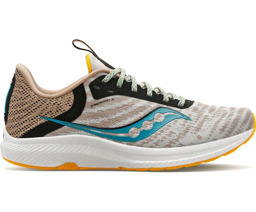 Women's Saucony Freedom 5 Running Shoes Grey Beige | UK-39240