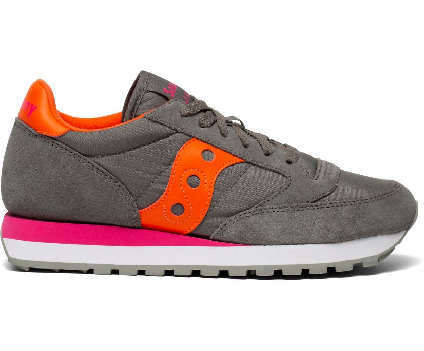 Women's Saucony Jazz Original Sneakers Grey Orange | UK-29340