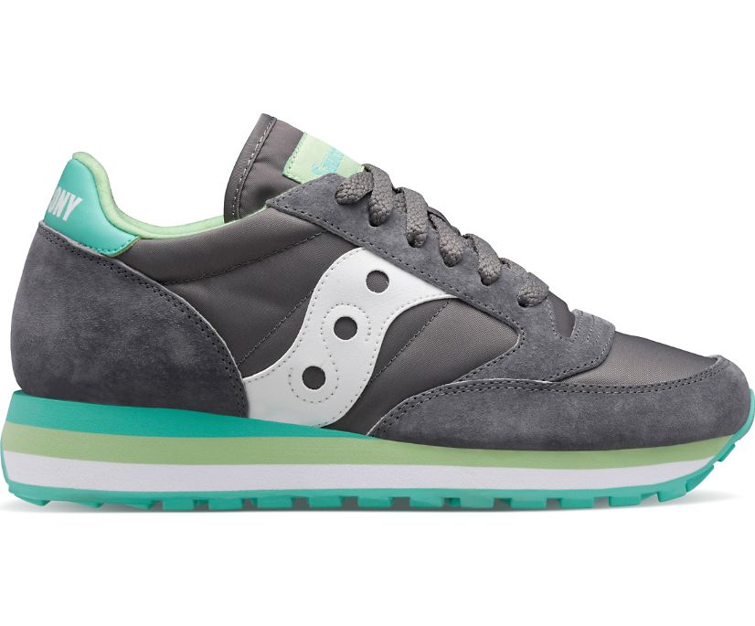 Women's Saucony Jazz Triple Walking Shoes Grey Mint | UK-19452