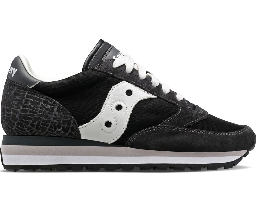 Women's Saucony Jazz Triple Walking Shoes Black Silver | UK-26849