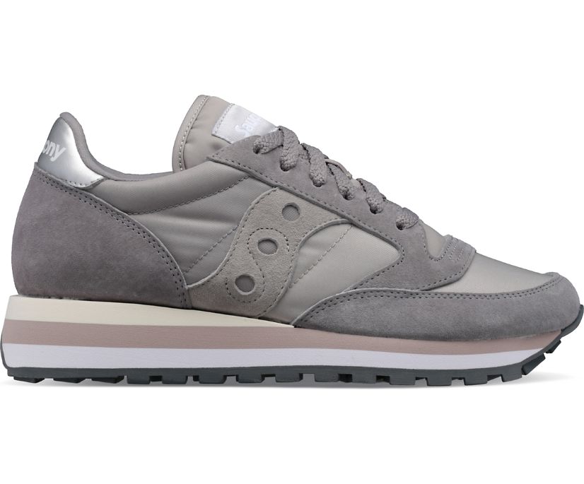 Women's Saucony Jazz Triple Walking Shoes Grey Light Grey | UK-80546