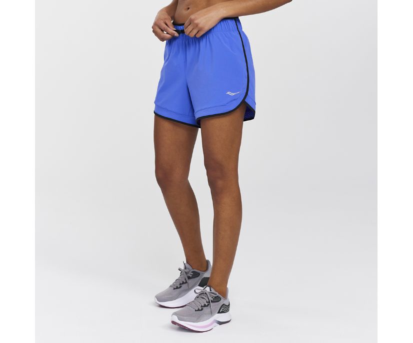 Women's Saucony Outpace 5" Short Blue | UK-89245