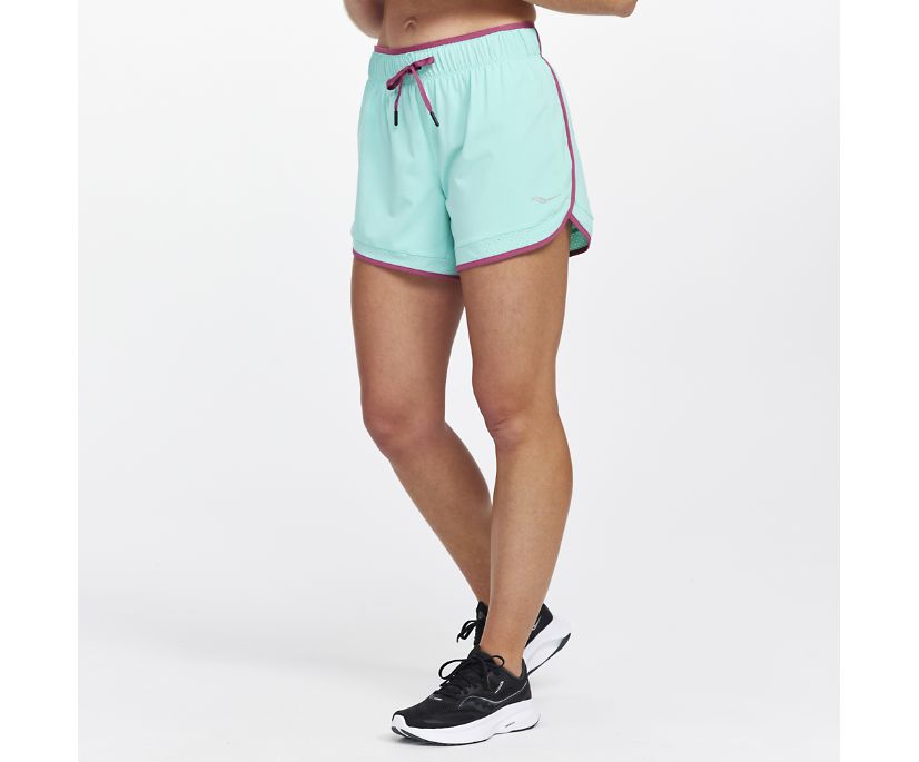 Women's Saucony Outpace 5" Short Mint | UK-95281