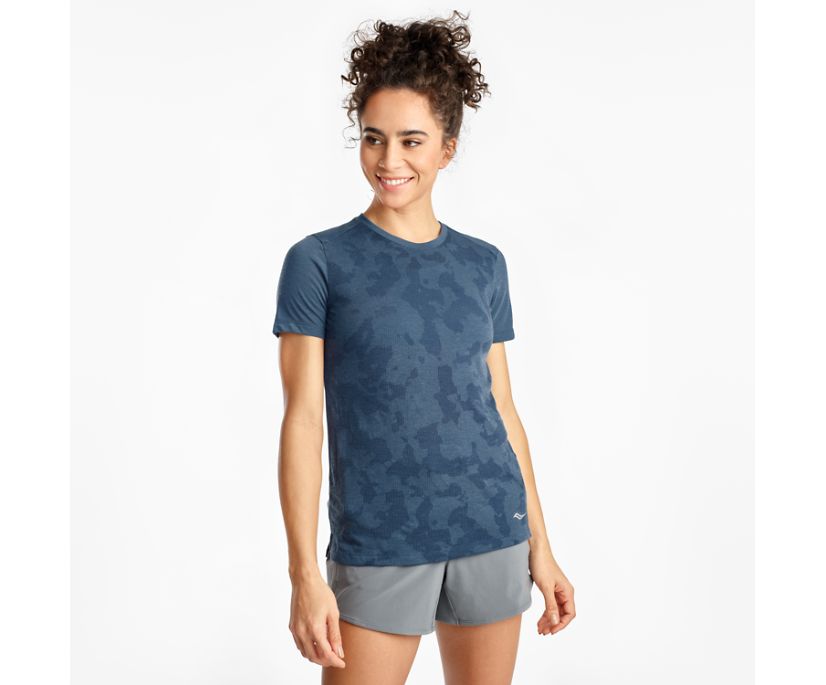 Women's Saucony Ramble Short Sleeve Blue | UK-40295