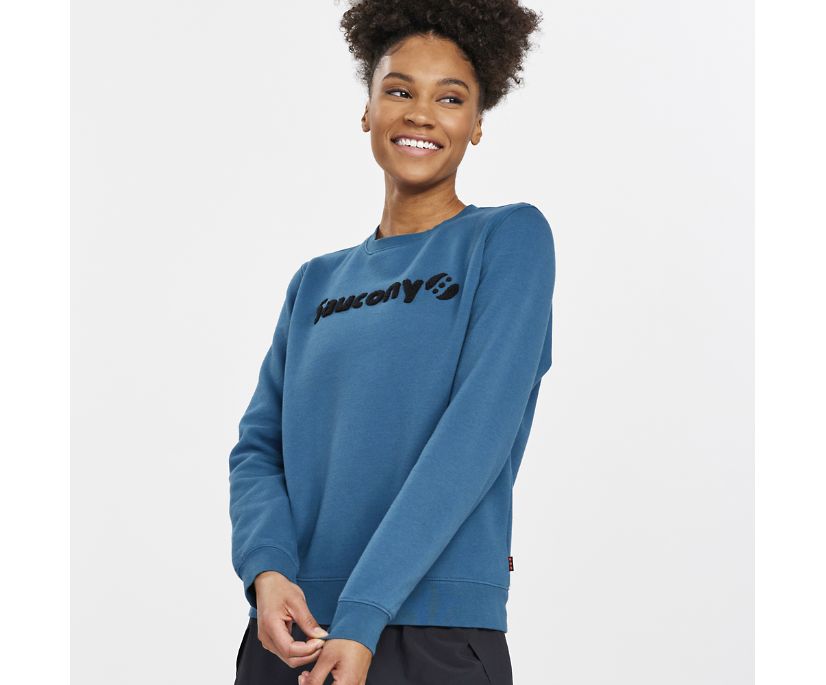 Women's Saucony Rested Crewneck Blue | UK-96304