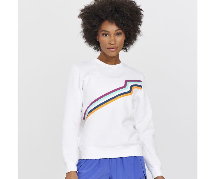 Women's Saucony Rested Crewneck White | UK-04617