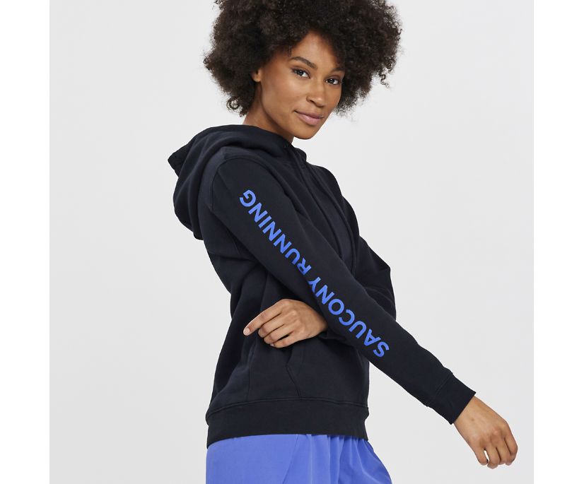 Women's Saucony Rested Hoodie Black | UK-61804