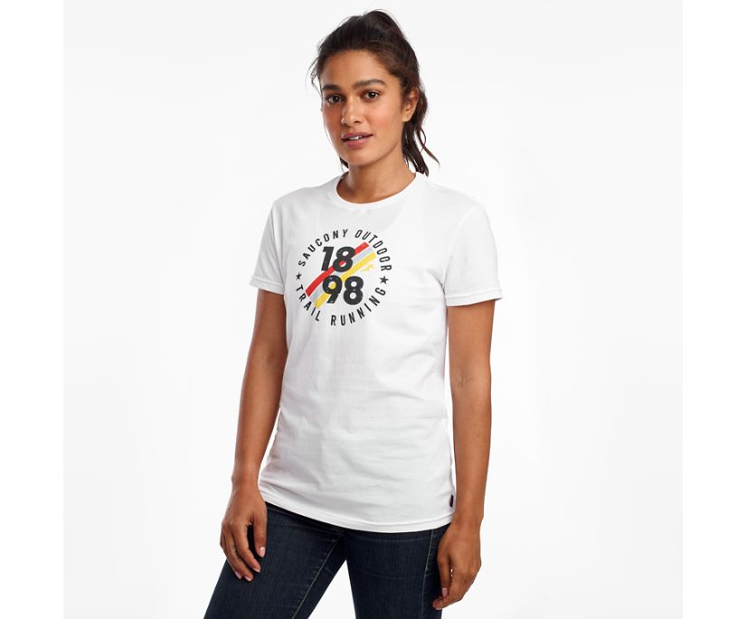 Women's Saucony Rested Short Sleeve White | UK-72908