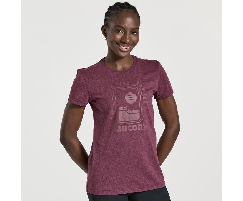 Women's Saucony Rested T-shirt Grey | UK-04217