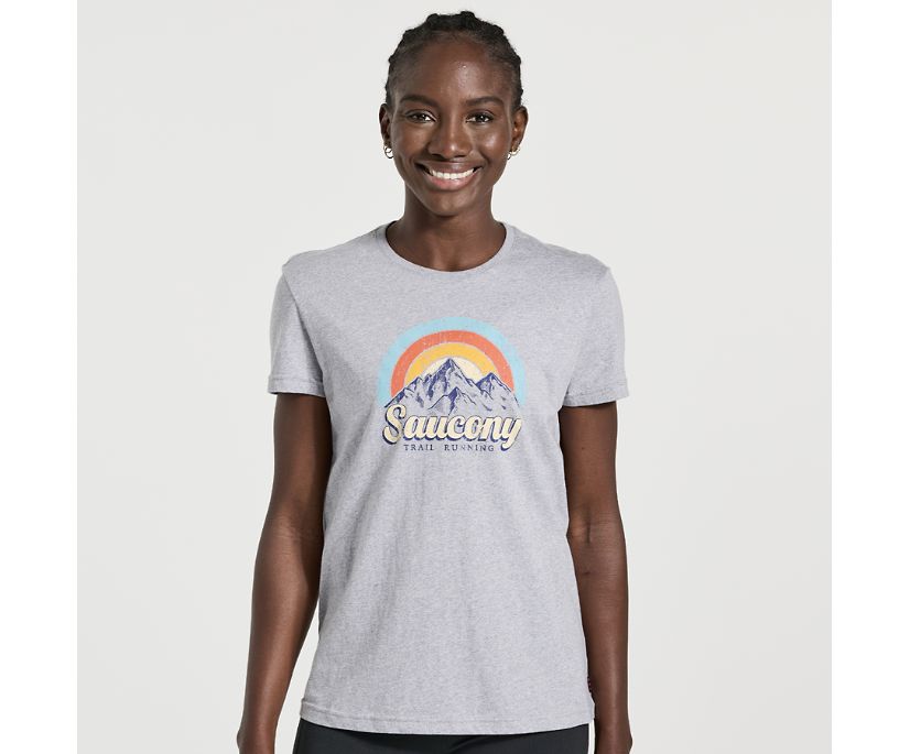 Women's Saucony Rested T-shirt Light Grey | UK-05368