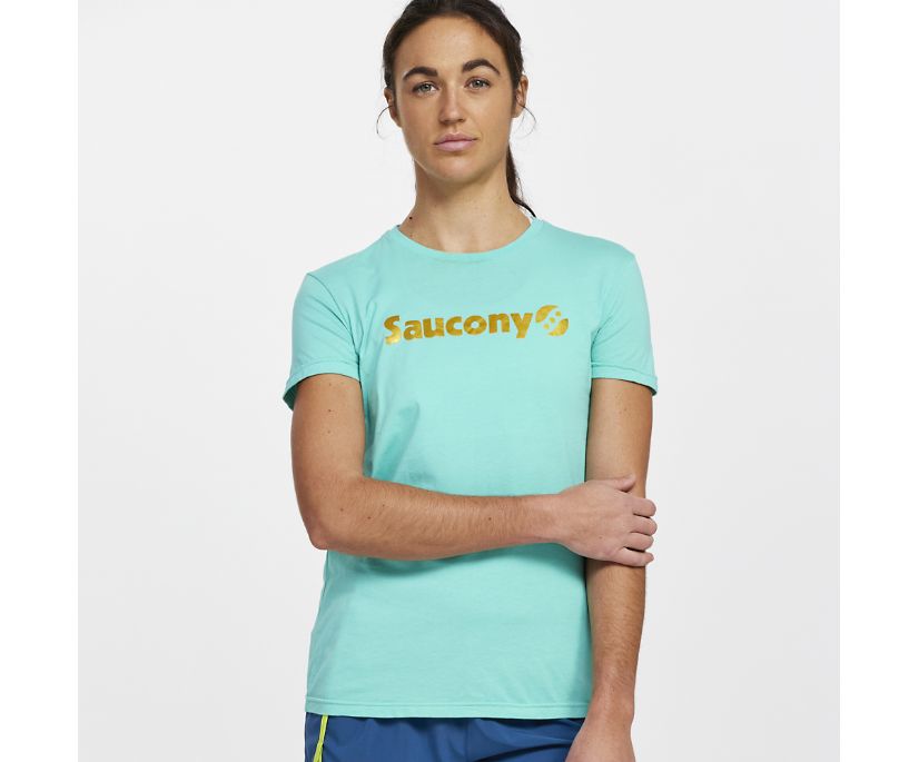 Women's Saucony Rested T-shirt Mint | UK-92478