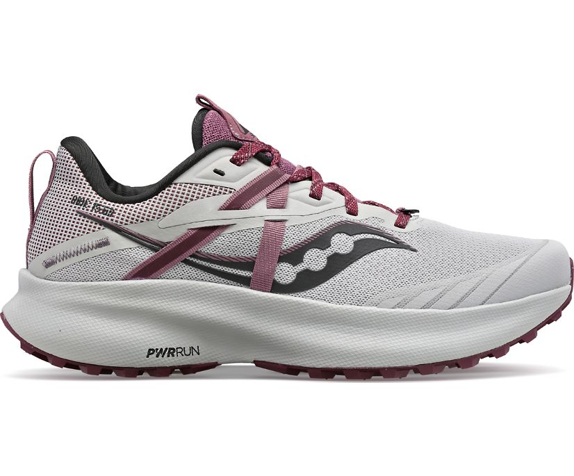 Women's Saucony Ride 15 Tr Running Shoes Grey Burgundy | UK-57842