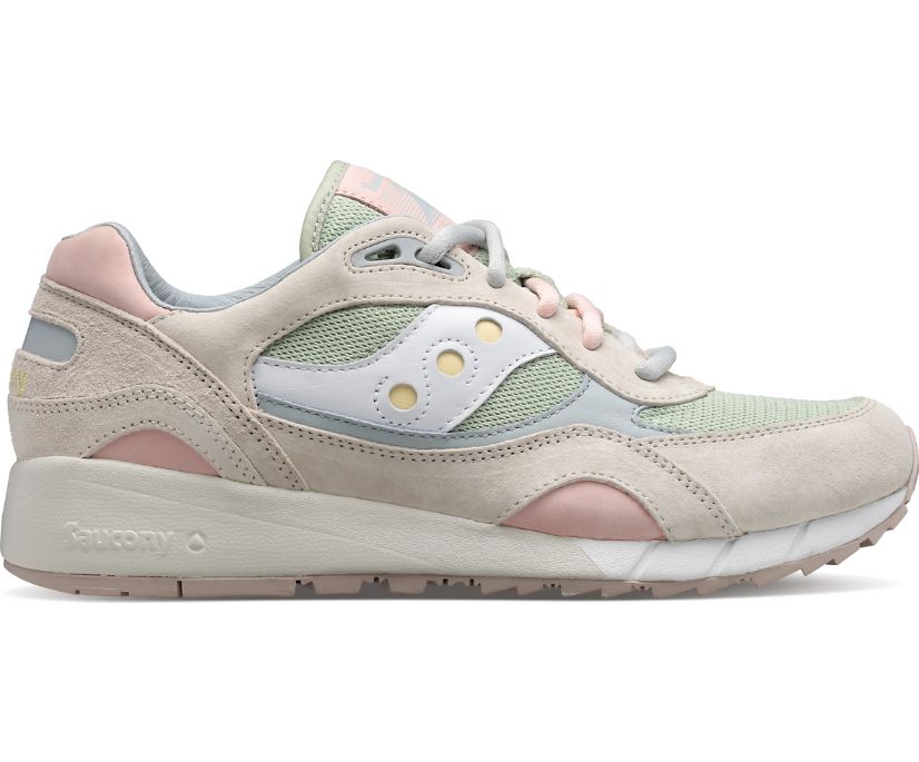 Women's Saucony Shadow 6000 Saucony Creek Sneakers White Light Green | UK-91807