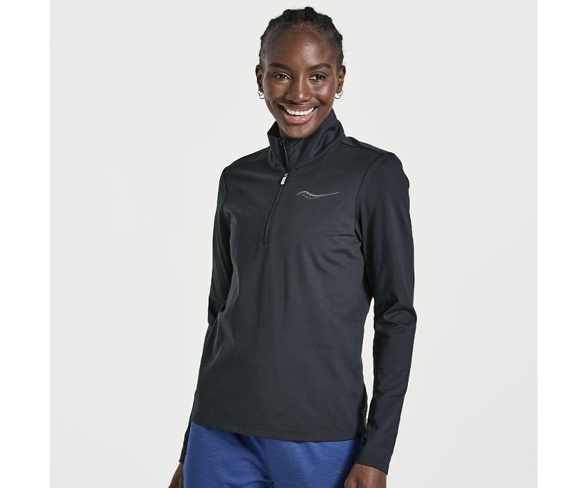 Women's Saucony Solstice 1/4 Zip Jackets Black | UK-23054