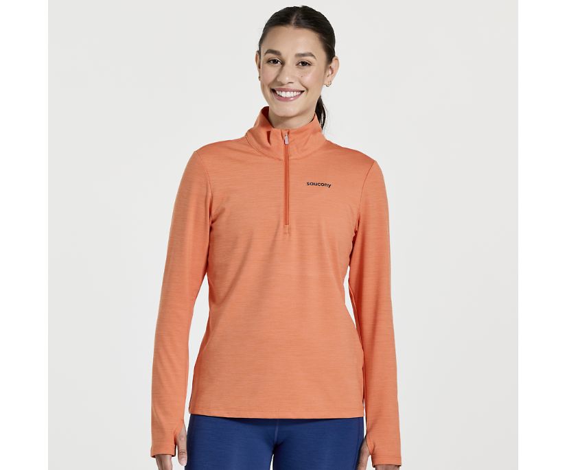 Women's Saucony Solstice 1/4 Zip Jackets Orange | UK-32586