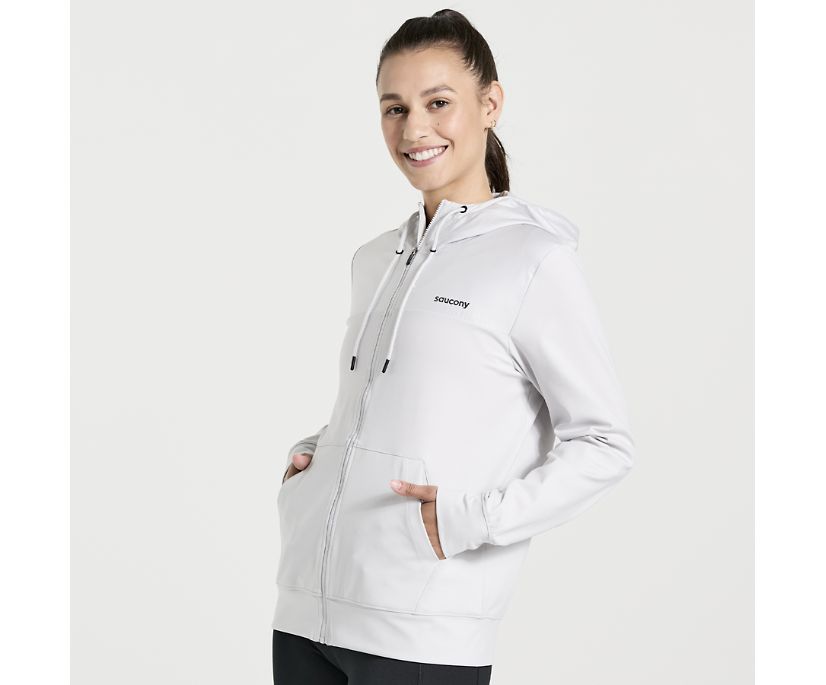 Women's Saucony Solstice Zip Hoody White | UK-83914