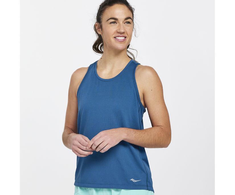 Women's Saucony Stopwatch Singlet Blue | UK-76094